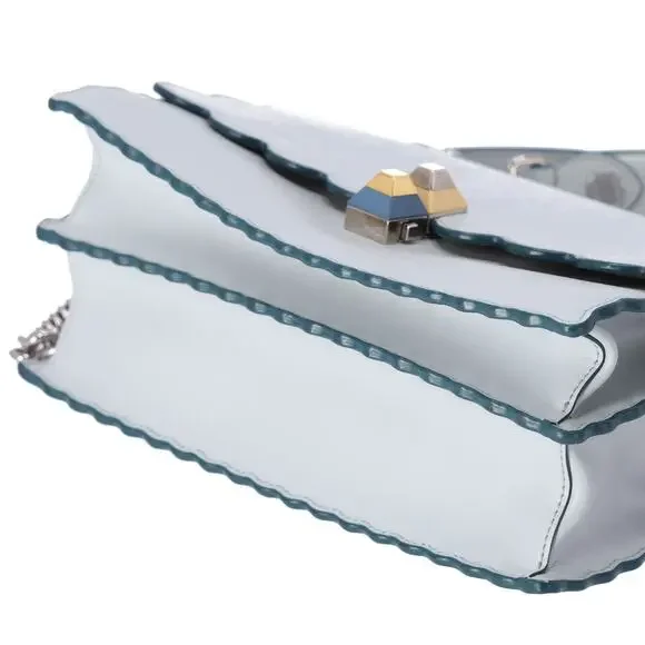 FENDI KAN I Shoulder Bag 8BT283 Light Gray Leather - Picture 4 of 8